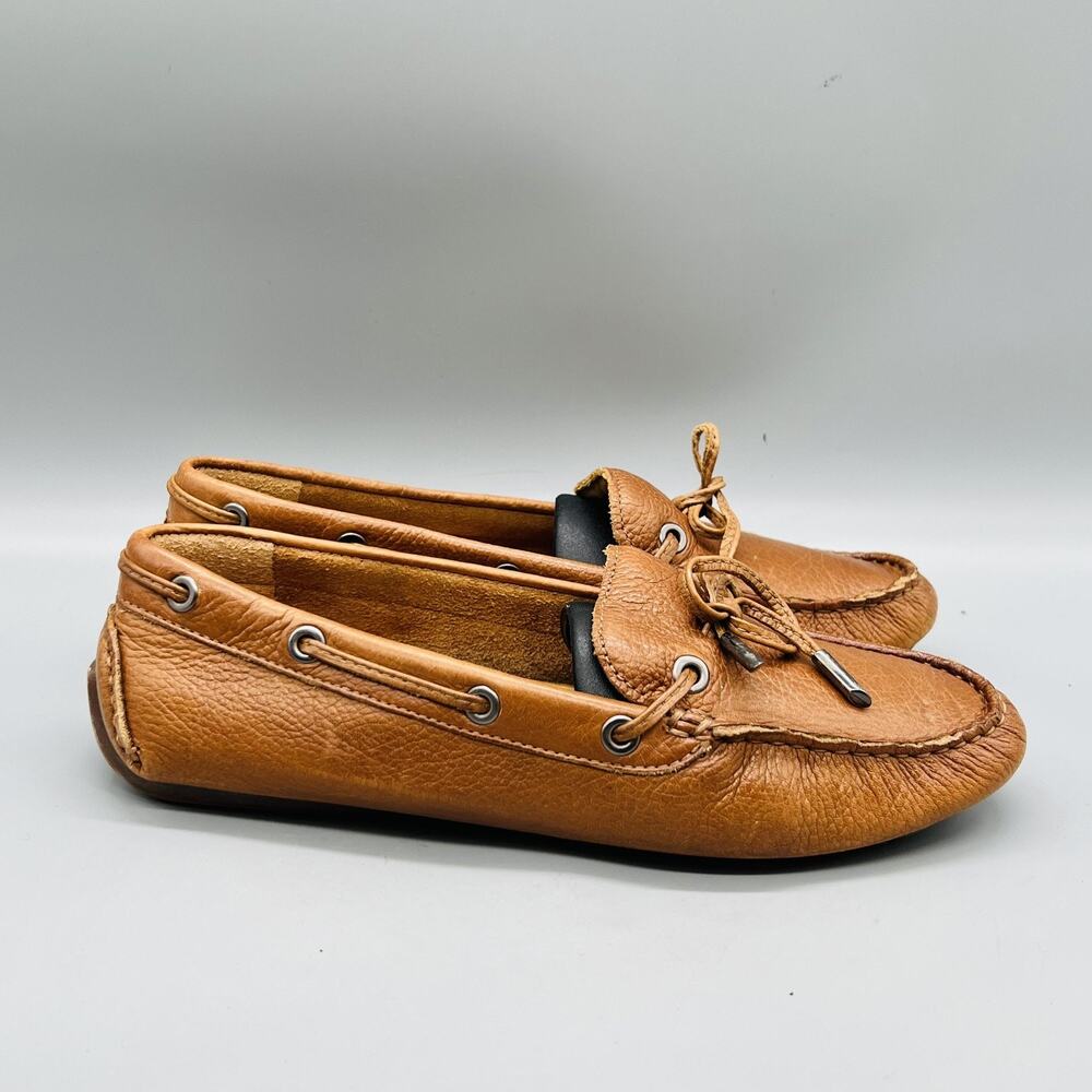 GH Bass & Co Shoes Womens 8 Brown Leather Mindy Moccasin Flats Slip On Casual